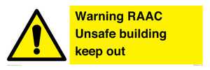 Warning RAAC Unsafe building keep out